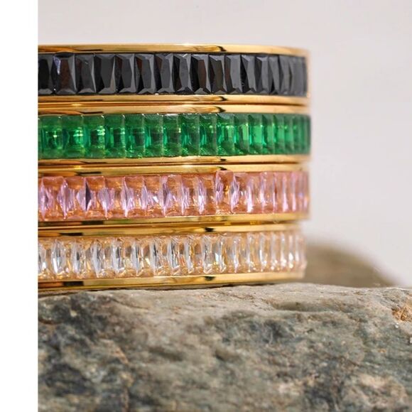 New Sparkly Crystal Layering Bangle Bracelet Choice of Color - Picture 3 of 11